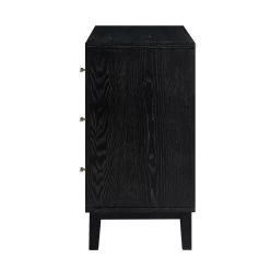 Bianca Chip Carved 3 Drawer Chest, Antique Bronze & Black -Garden Store XXCOD 008 GOLD BLACK WB5