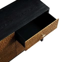 Bianca Chip Carved 6 Drawer Chest, Antique Bronze & Black -Garden Store XXCOD 010 GOLD BLACK detail2
