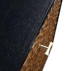 Bianca Chip Carved Bedside Table, Antique Bronze & Black -Garden Store XXNS 007 GOLD BLACK detail4