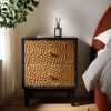 Bianca Chip Carved Bedside Table, Antique Bronze & Black -Garden Store XXNS 007 GOLD BLACK main
