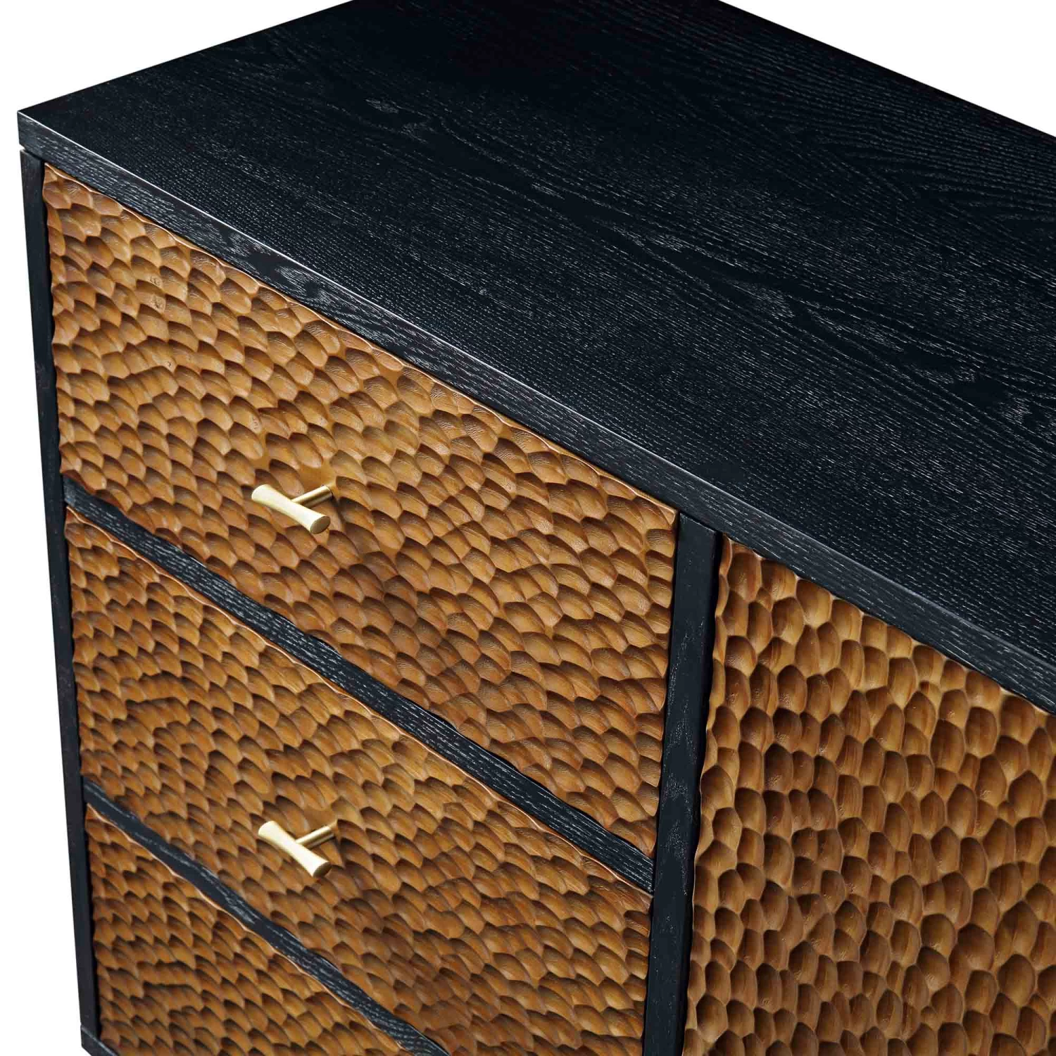 Bianca Chip Carved 2-Door 3-Drawer Sideboard, Antique Bronze & Black 13 Bianca Chip Carved 2-Door 3-Drawer Sideboard, Antique Bronze & Black - Image 11