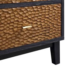 Bianca Chip Carved 2-Door 3-Drawer Sideboard, Antique Bronze & Black 28 Bianca Chip Carved 2-Door 3-Drawer Sideboard, Antique Bronze & Black -Garden Store XXSB 006 GOLD BLACK detail3