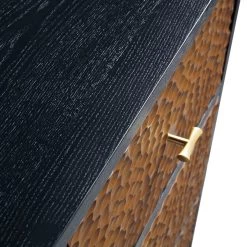 Bianca Chip Carved 2-Door 3-Drawer Sideboard, Antique Bronze & Black 29 Bianca Chip Carved 2-Door 3-Drawer Sideboard, Antique Bronze & Black -Garden Store XXSB 006 GOLD BLACK detail4