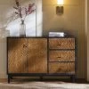 Bianca Chip Carved 2-Door 3-Drawer Sideboard, Antique Bronze & Black 1 Bianca Chip Carved 2-Door 3-Drawer Sideboard, Antique Bronze & Black -Garden Store XXSB 006 GOLD BLACK scene1