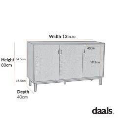 Bianca Chip Carved 3 Door Sideboard, Antique Bronze & Black -Garden Store XXSB 009 GOLD BLACK