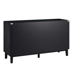 Bianca Chip Carved 3 Door Sideboard, Antique Bronze & Black -Garden Store XXSB 009 GOLD BLACK WB6
