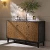 Bianca Chip Carved 3 Door Sideboard, Antique Bronze & Black -Garden Store XXSB 009 GOLD BLACK main