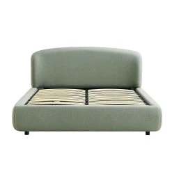 Constance Winged Headboard Ottoman Storage Bed, Olive Linen 24 Constance Winged Headboard Ottoman Storage Bed, Olive Linen -Garden Store ZD 2182 OLIVE LIN WB2