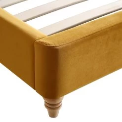 Leamington Deep-Buttoned Upholstered Bed, Turmeric Yellow Velvet -Garden Store ZX 1063 MUST VEL detail3