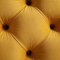 Leamington Deep-Buttoned Upholstered Bed, Turmeric Yellow Velvet -Garden Store ZX 1063 MUST VEL detail4