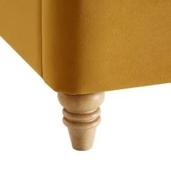 Leamington Deep-Buttoned Upholstered Bed, Turmeric Yellow Velvet -Garden Store ZX 1063 MUST VEL detail5