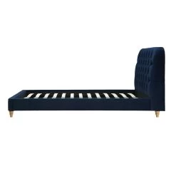 Leamington Deep-Buttoned Upholstered Bed, Midnight Blue Velvet 24 Leamington Deep-Buttoned Upholstered Bed, Midnight Blue Velvet -Garden Store ZX 1063 NAVY VEL WB4