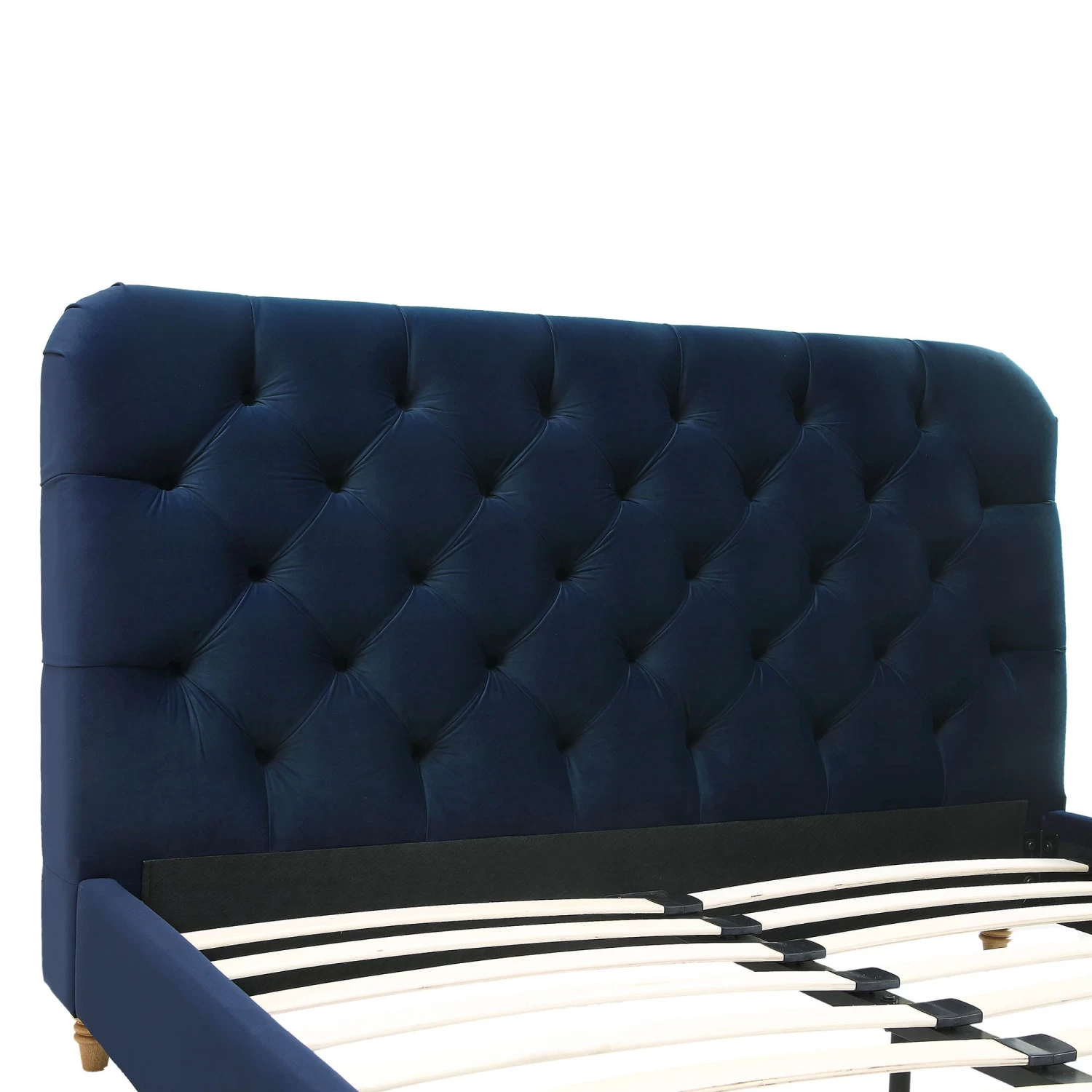 Leamington Deep-Buttoned Upholstered Bed, Midnight Blue Velvet 12 Leamington Deep-Buttoned Upholstered Bed, Midnight Blue Velvet - Image 10