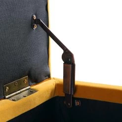 Leamington Deep-Buttoned Ottoman Storage Bench, Turmeric Yellow Velvet -Garden Store ZX 2183 MUST VEL detail2