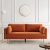 Pelham Orange Velvet Fabric Sofa -Garden Store c46521