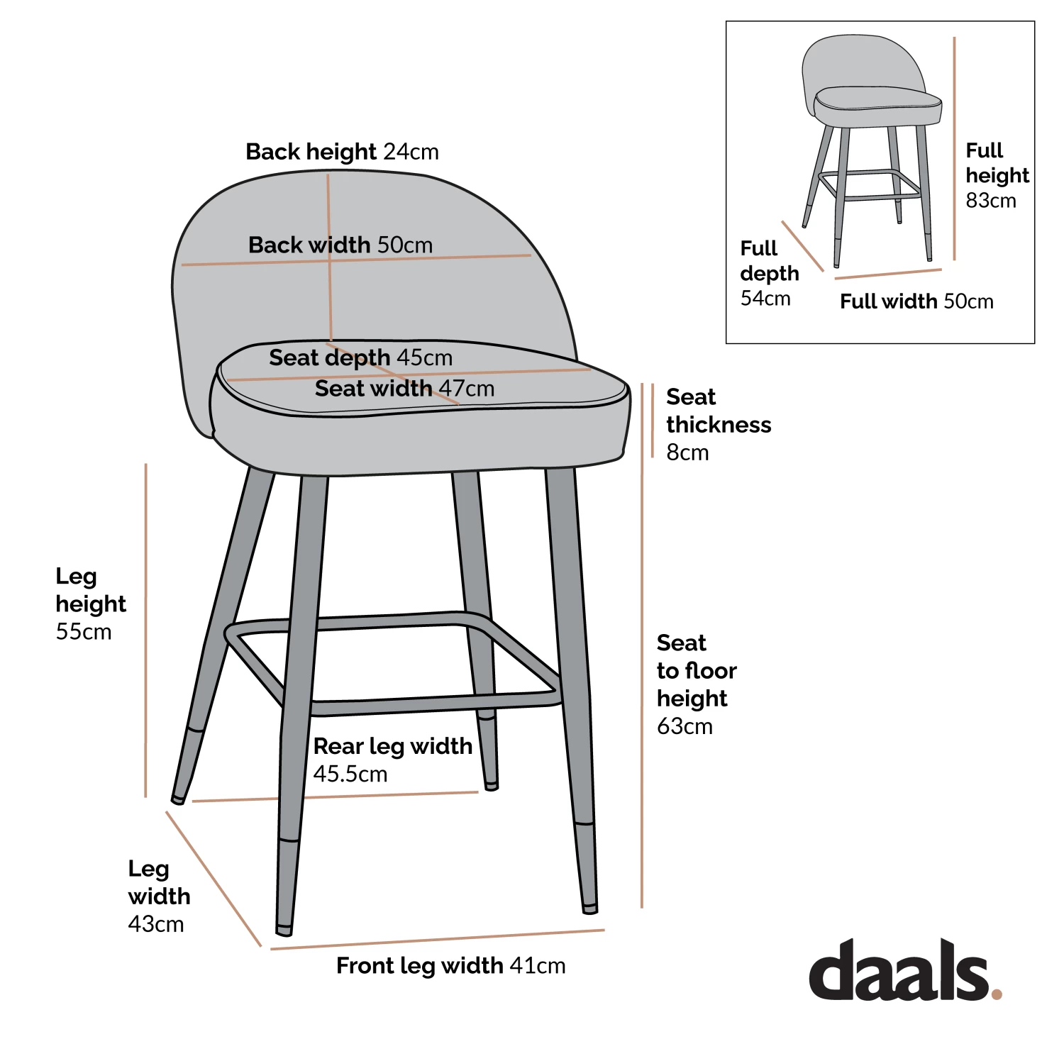 Miyae Set Of 2 Pleated Champagne Beige Velvet Upholstered Counter Stools 6 Miyae Set Of 2 Pleated Champagne Beige Velvet Upholstered Counter Stools - Image 4